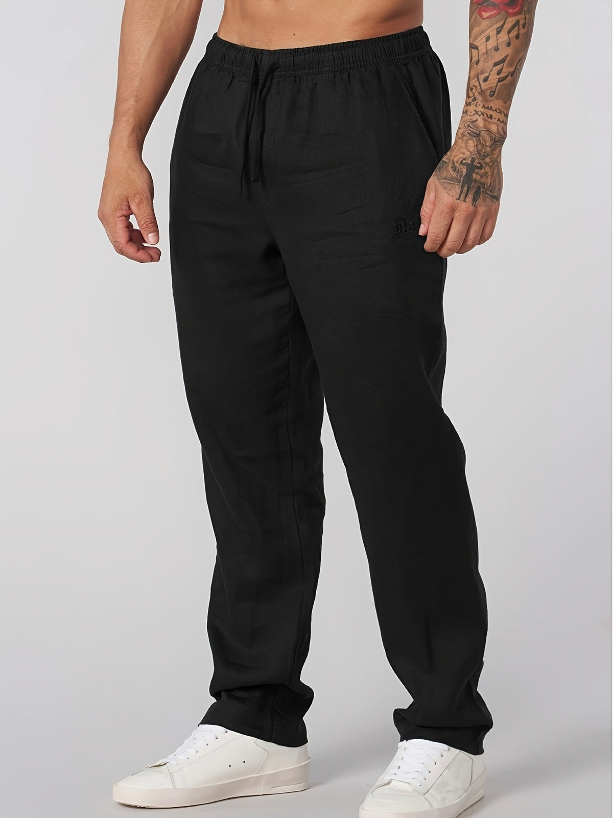 Pantalon droit à taille cordon