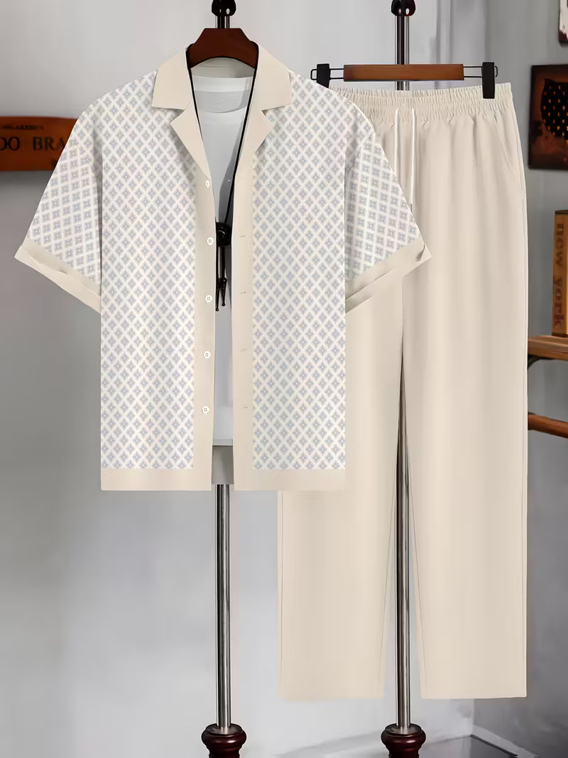 Ensemble d'été deux pièces motif géométrique