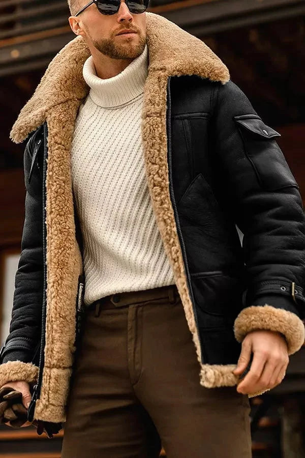 Blouson aviateur doublé chaud coupe décontractée homme – Nogent