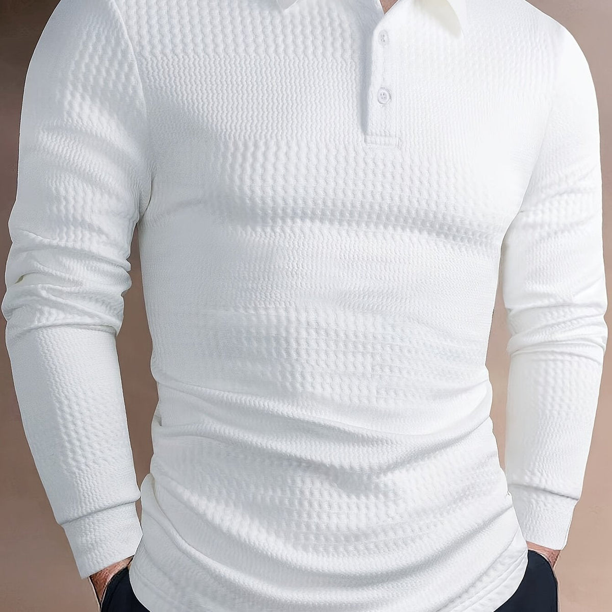 Cardigan boutonné col polo en maille côtelée