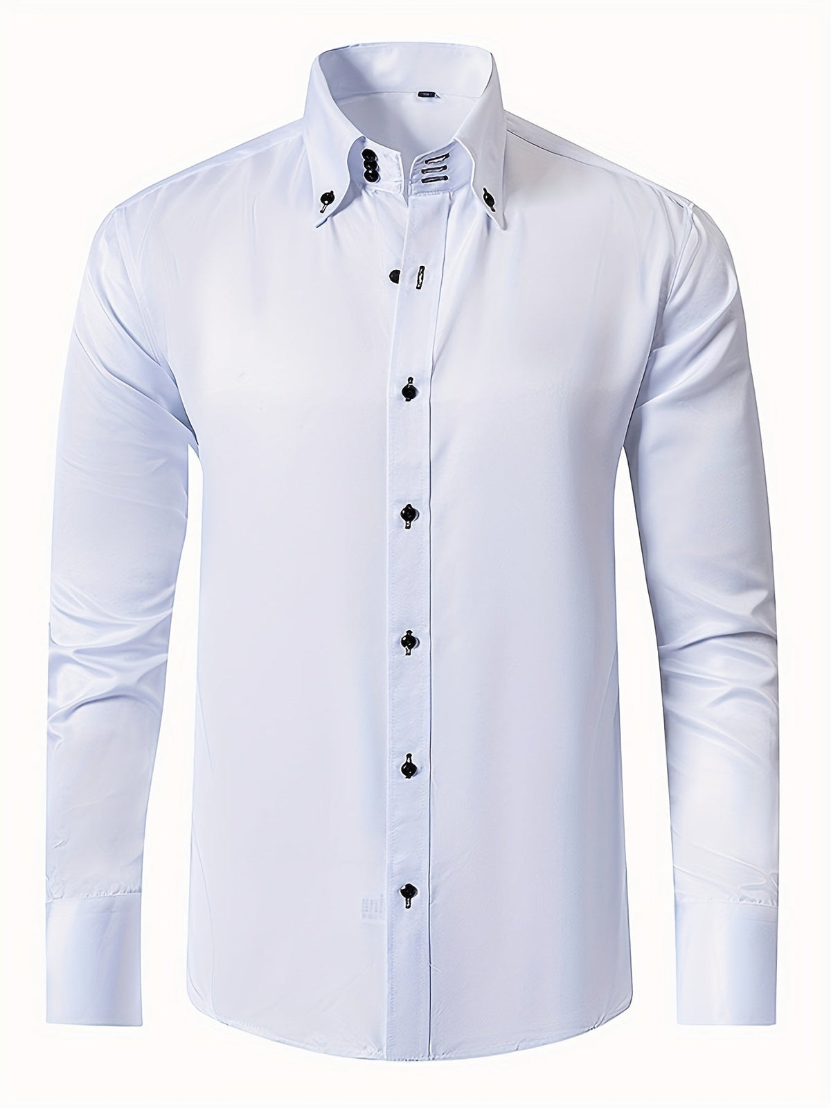 Chemise habillée unie à boutons décoratifs