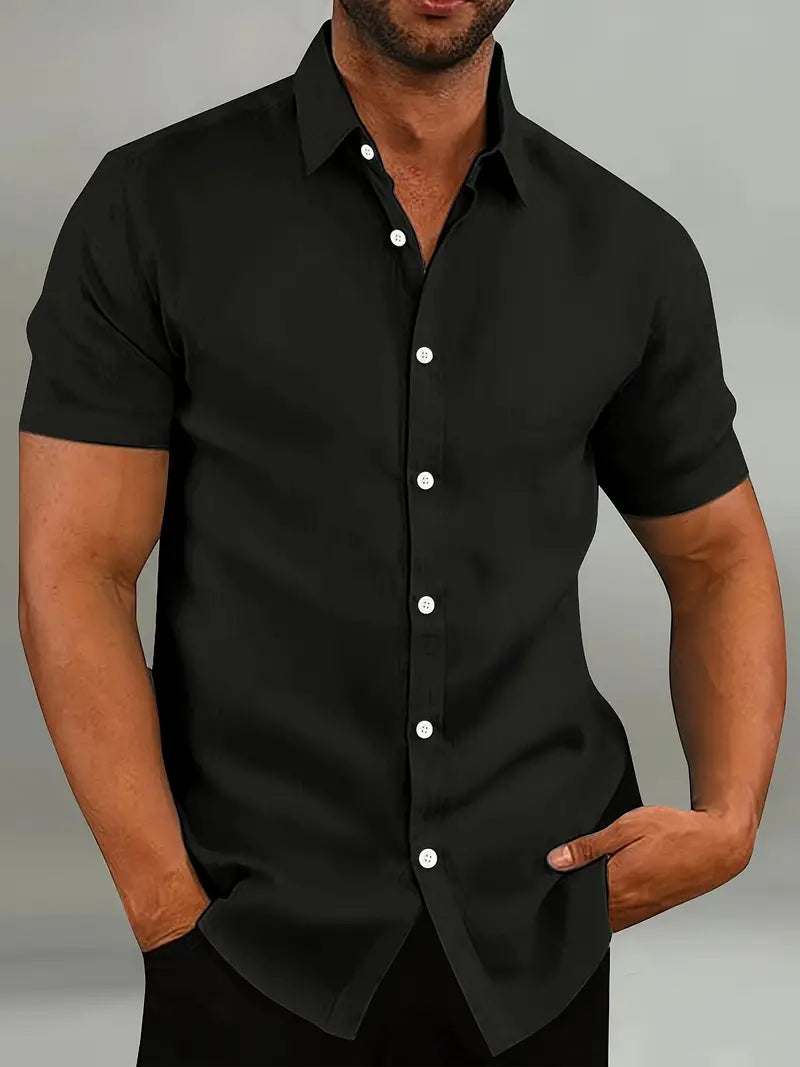 Chemise manches courtes boutonnée décontractée