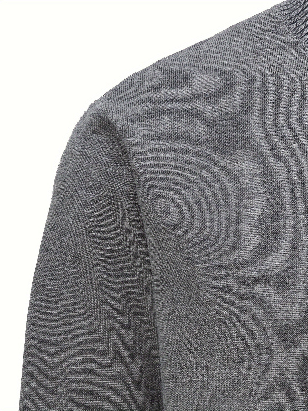 Pull col montant en maille gris foncé
