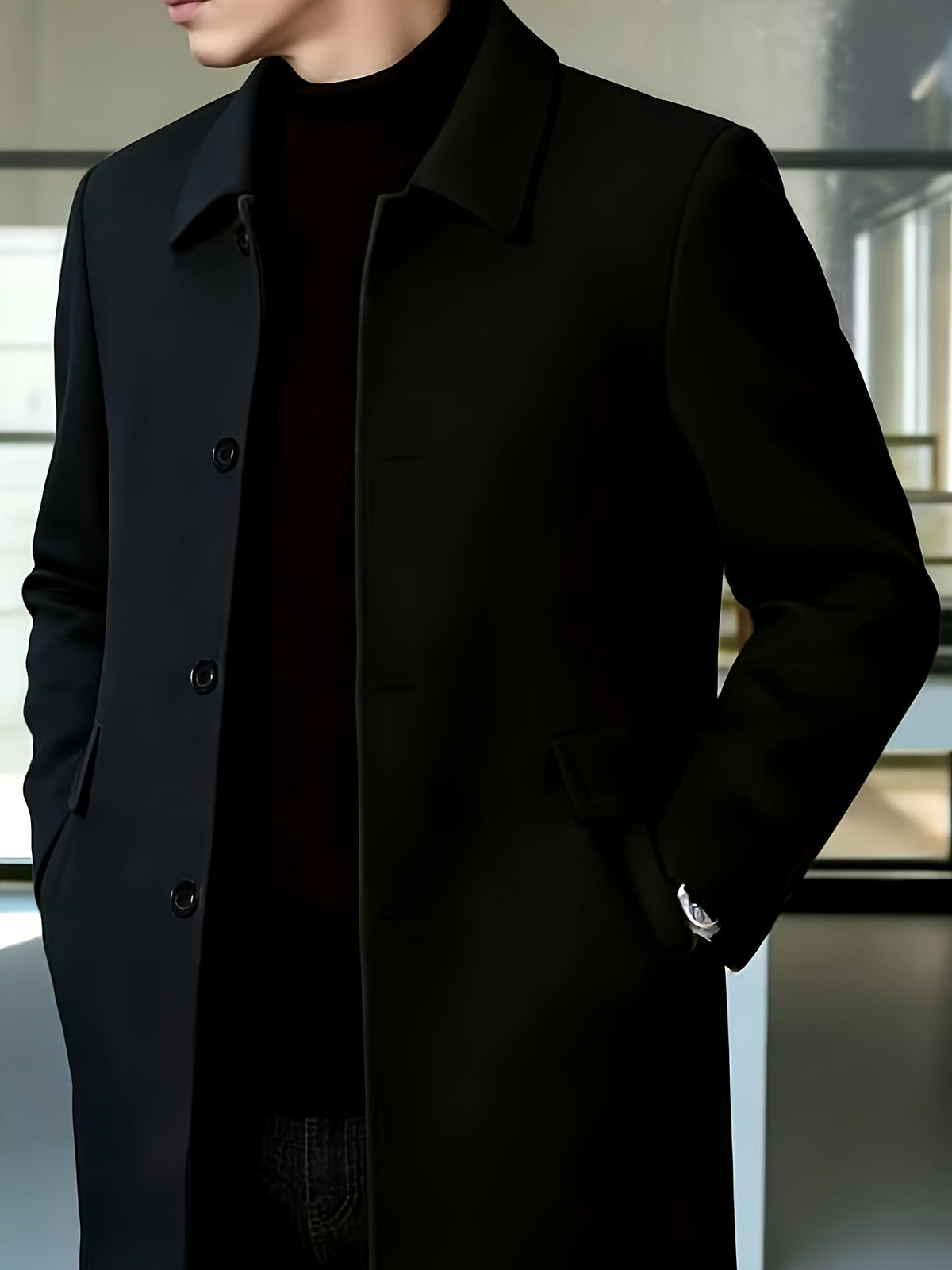 Veste à revers toucher polaire boutonnée