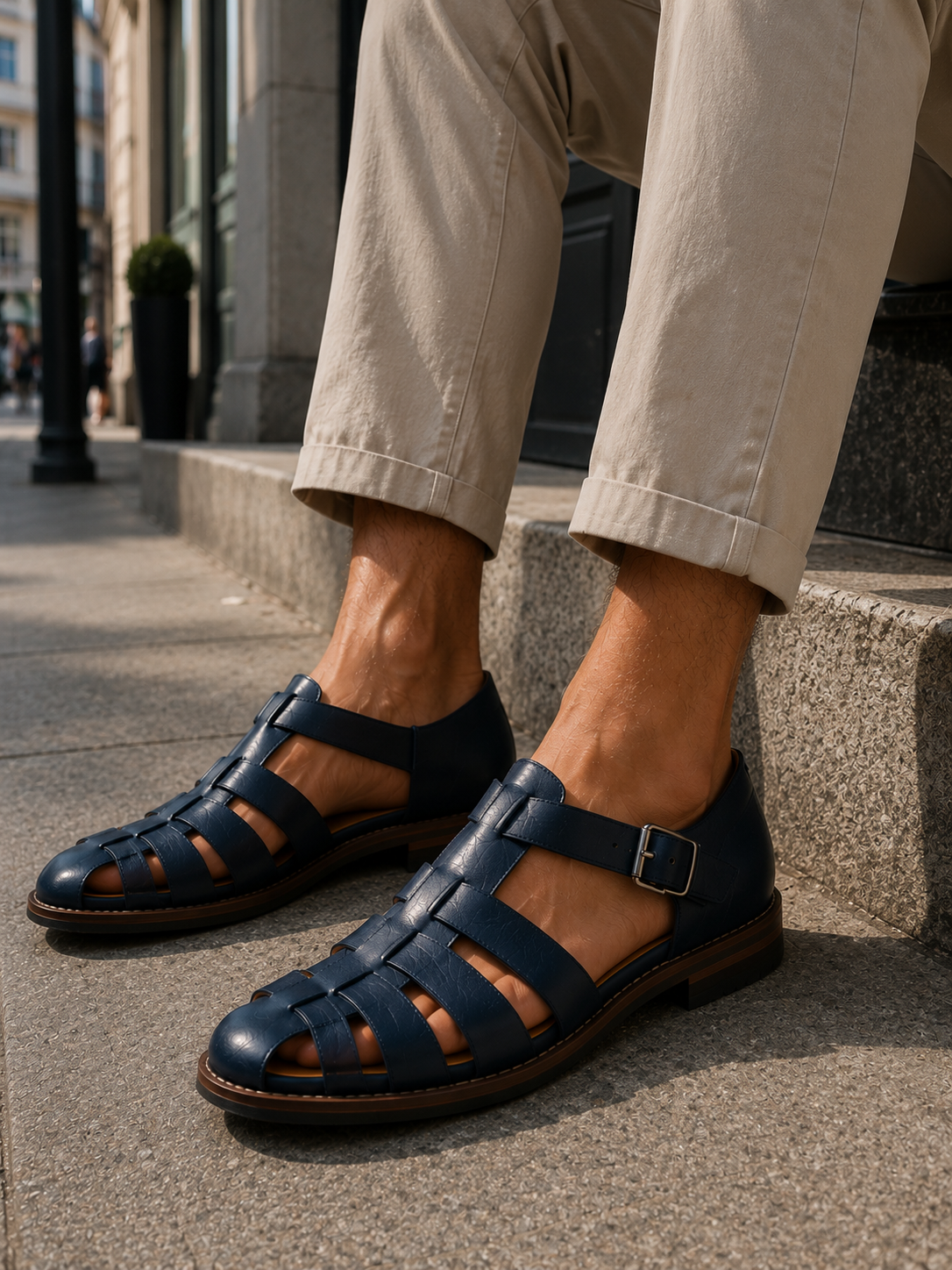 Sandales pêcheur à bout fermé en cuir style classique homme – Arsenal