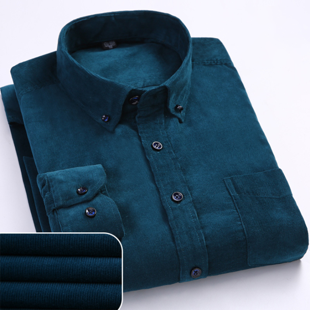 Chemise en velours côtelé fin