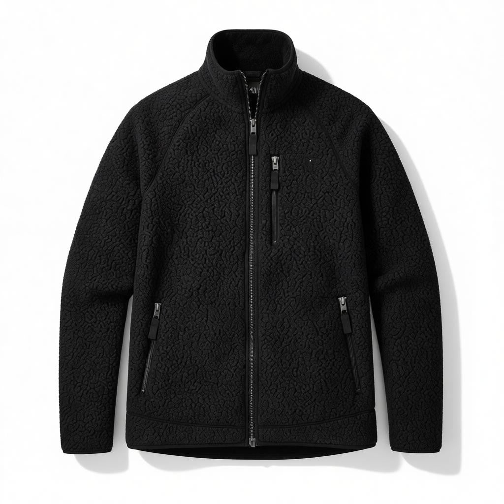 Veste polaire effet sherpa zippée à col montant