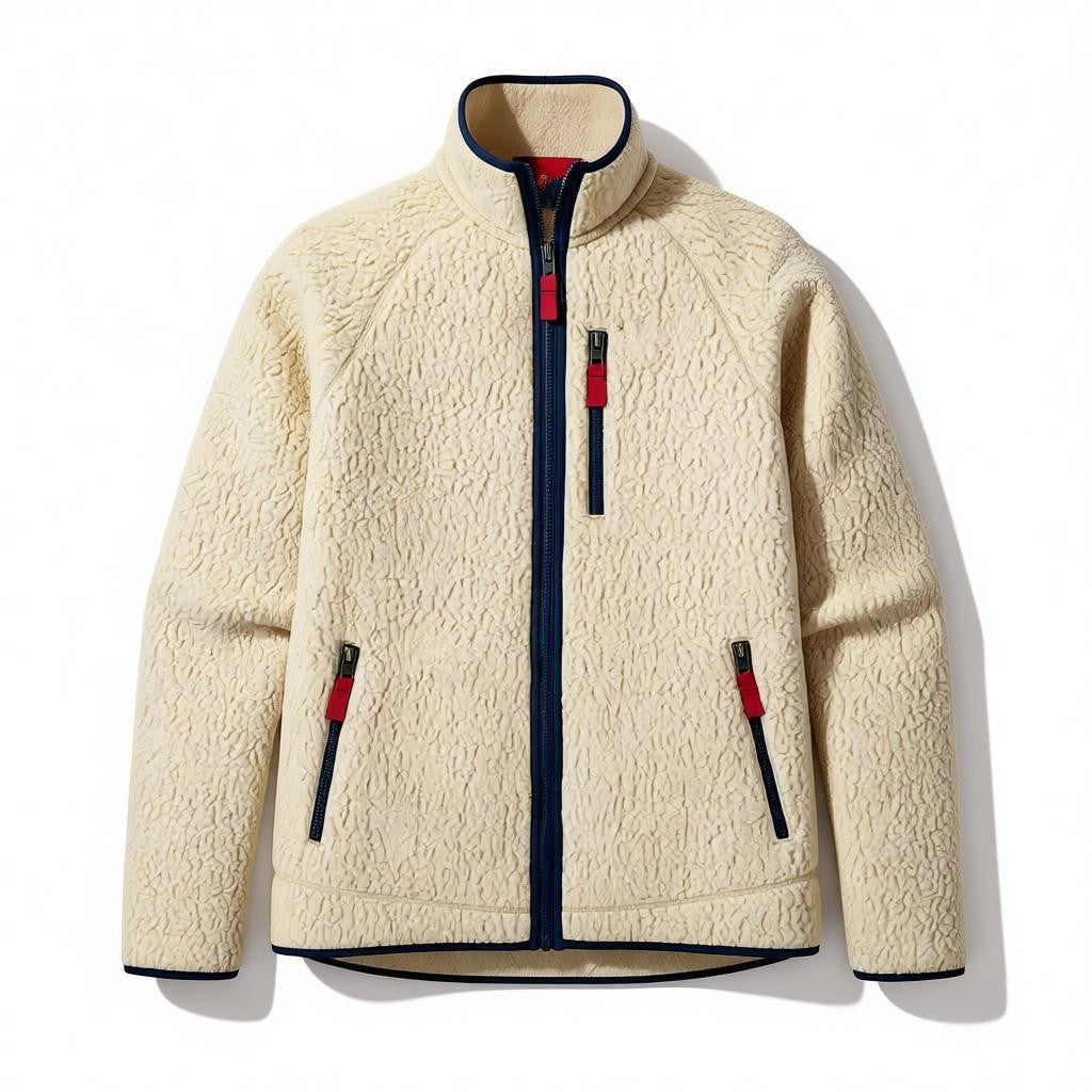 Veste polaire effet sherpa zippée à col montant