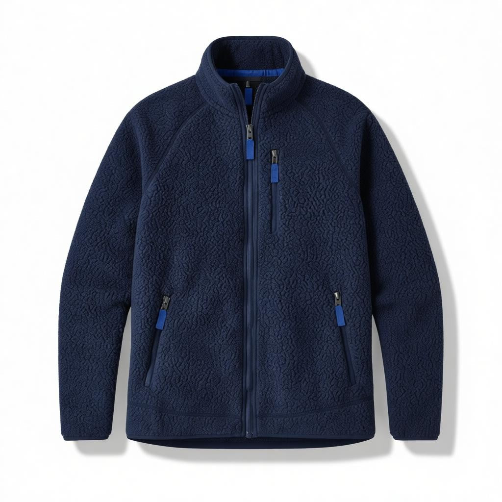 Veste polaire effet sherpa zippée à col montant