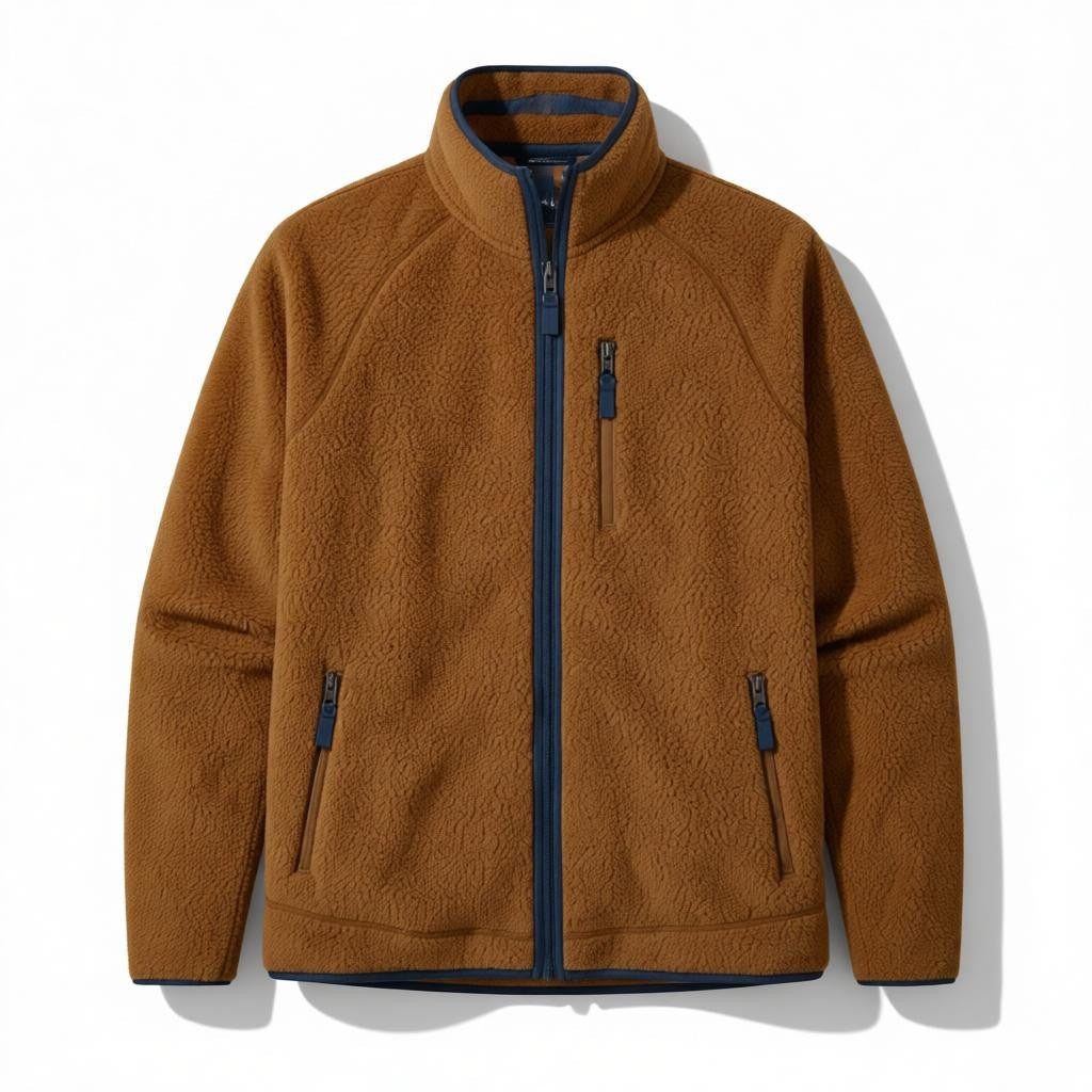Veste polaire effet sherpa zippée à col montant