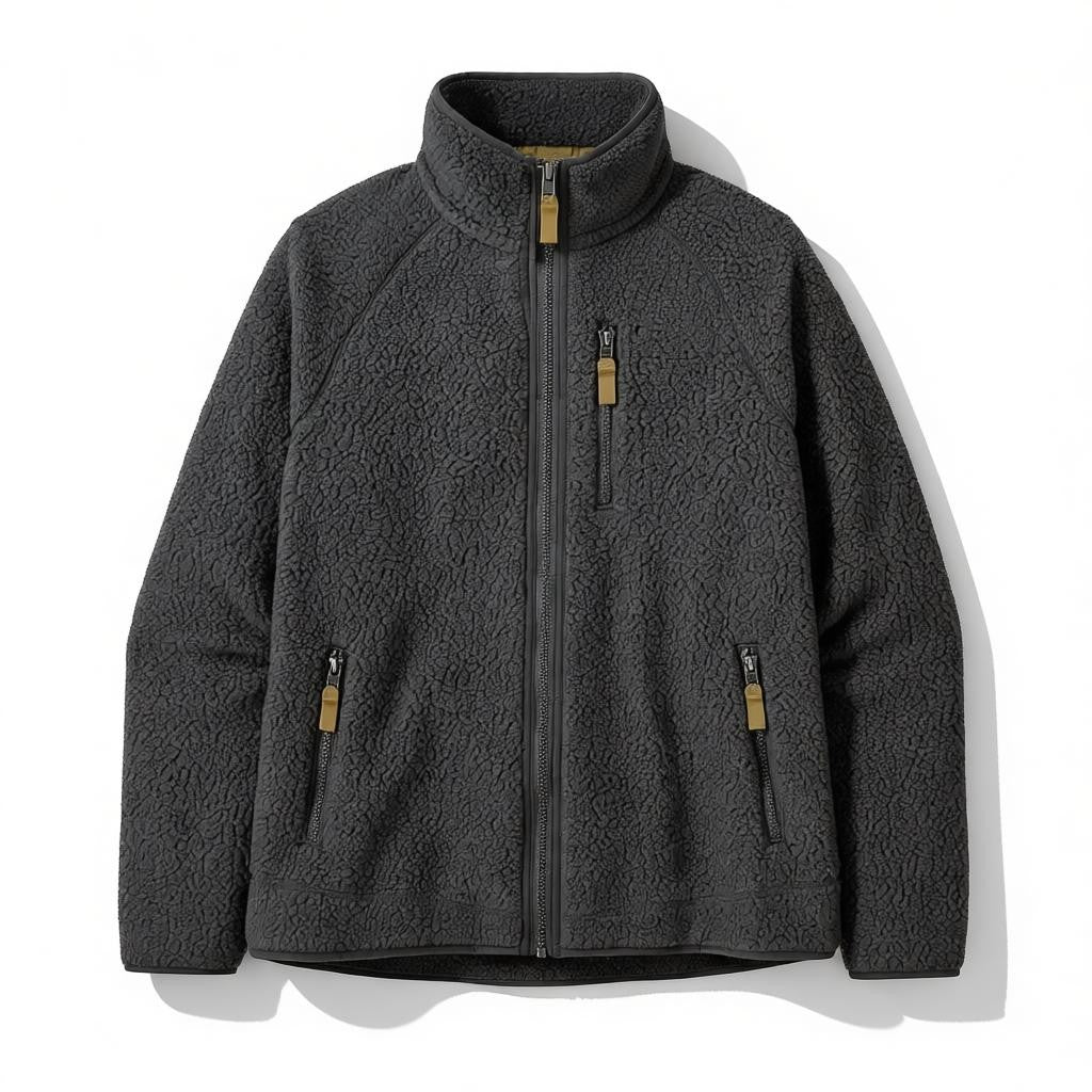 Veste polaire effet sherpa zippée à col montant