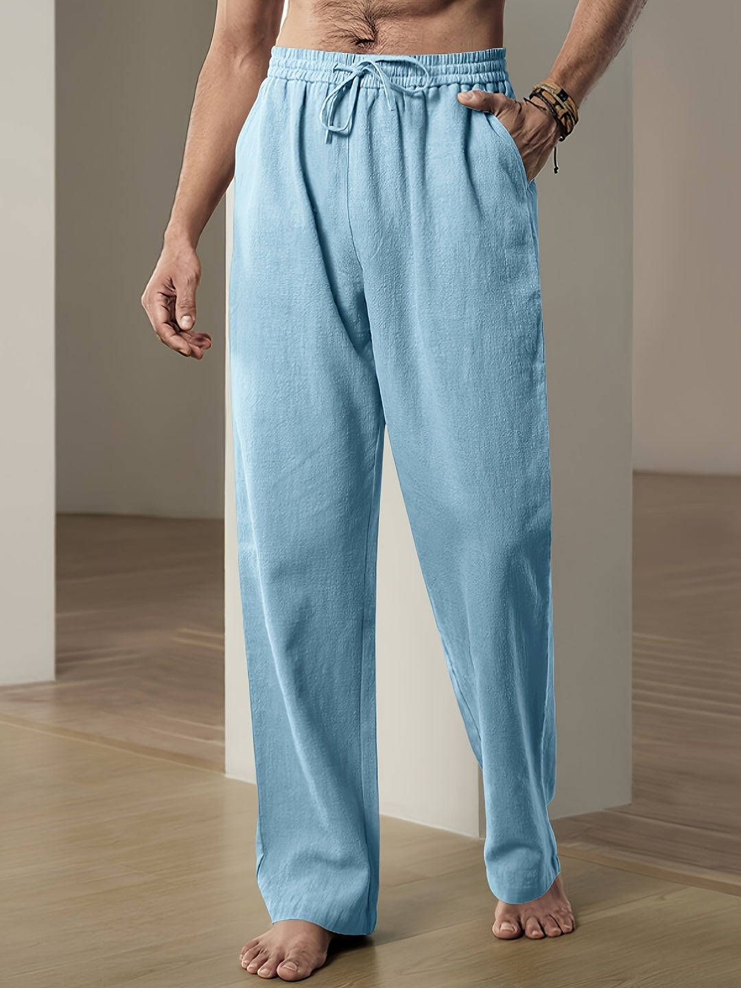 Pantalon en lin léger coupe droite au chic discret homme – Cogolin
