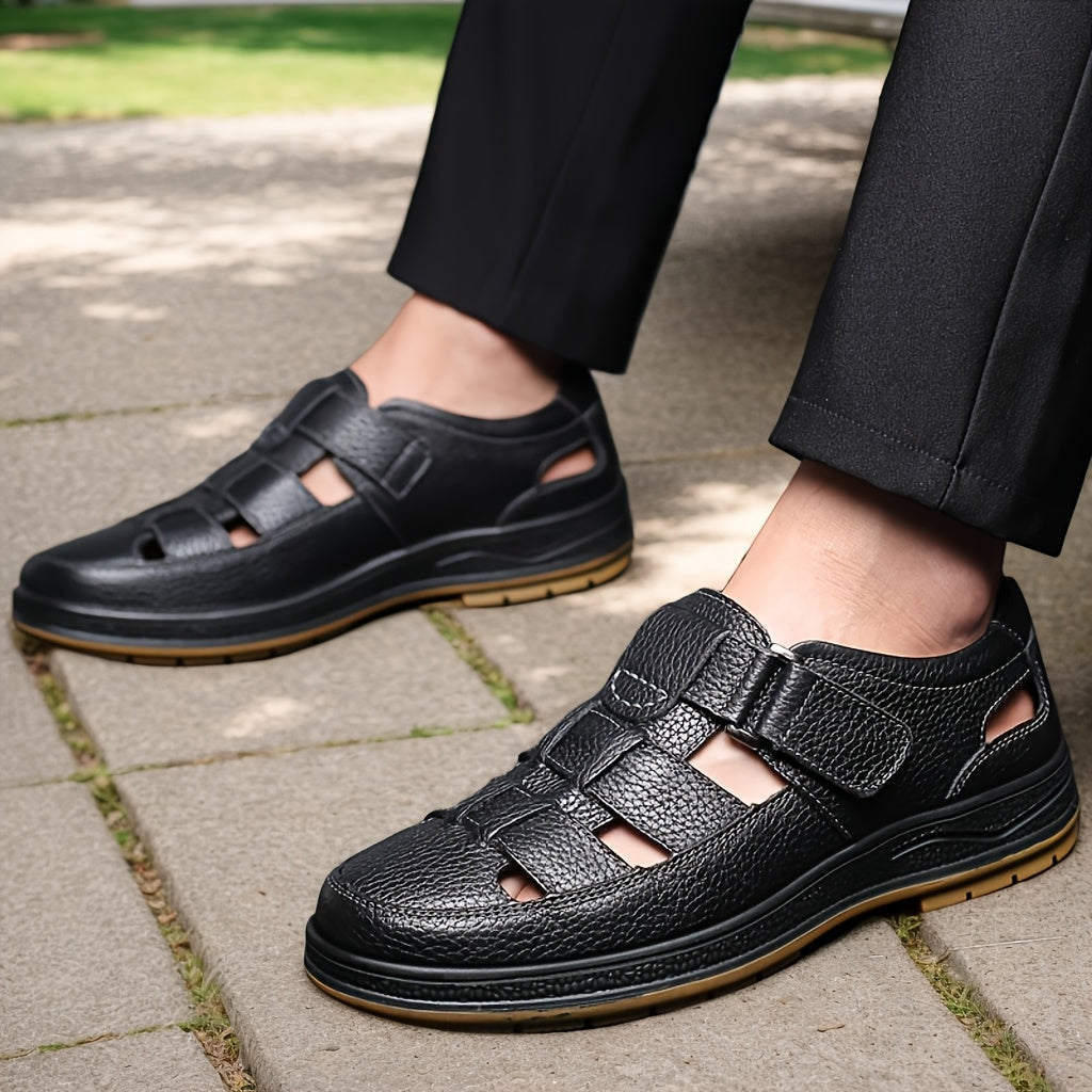 Sandales en cuir bout fermé aérées été allure sobre homme – Chaumont