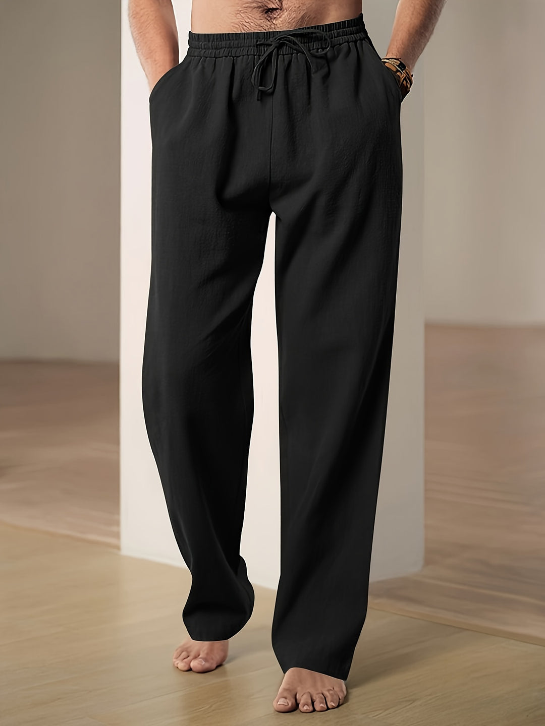 Pantalon en lin léger coupe droite au chic discret homme – Cogolin