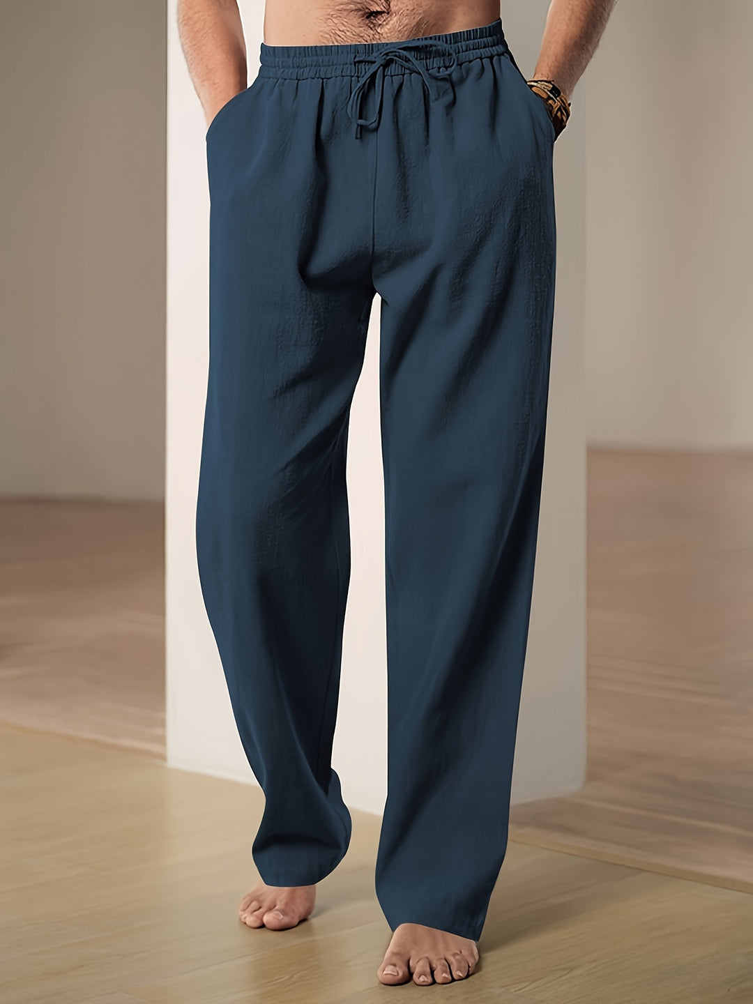 Pantalon en lin léger coupe droite au chic discret homme – Cogolin