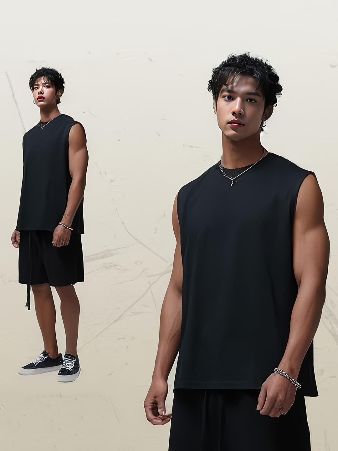 Débardeur uni sans manches coupe ajustée pour l'été et les activités sportives homme – Belin