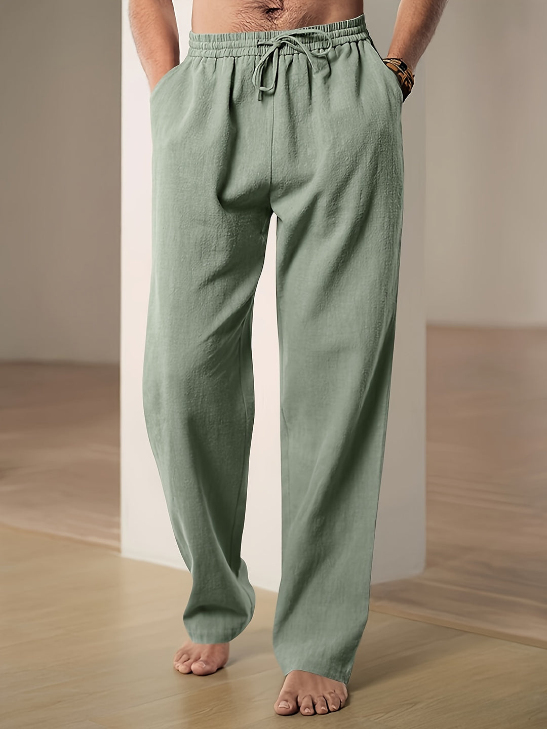 Pantalon en lin léger coupe droite au chic discret homme – Cogolin