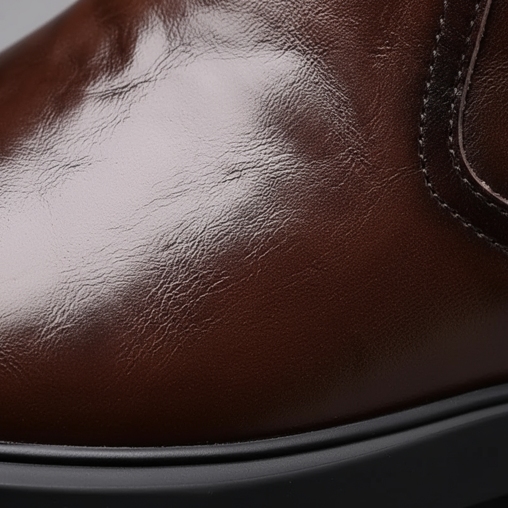 Bottines effet cuir à zip latéral