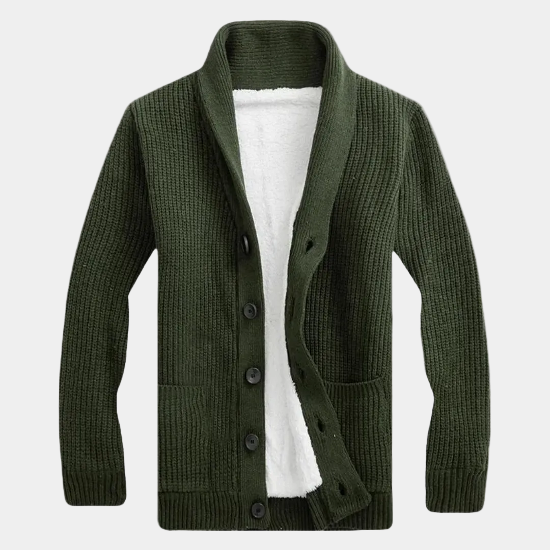 Gilet en maille col châle boutonné coupe confortable chaleureuse homme – Morcenx