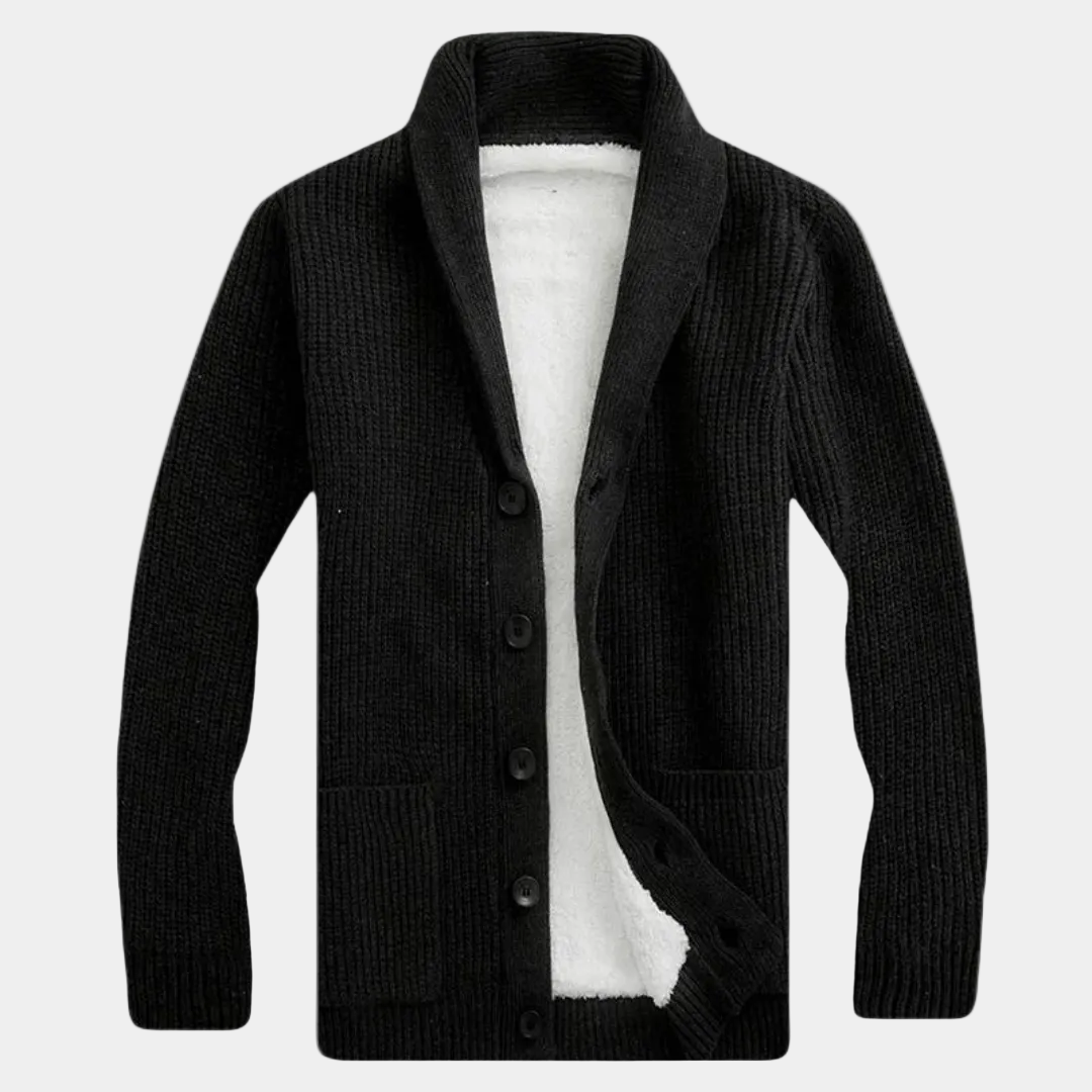 Gilet en maille col châle boutonné coupe confortable chaleureuse homme – Morcenx