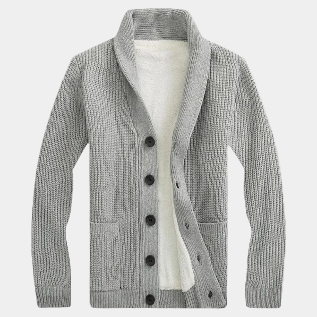 Gilet en maille col châle boutonné coupe confortable chaleureuse homme – Morcenx