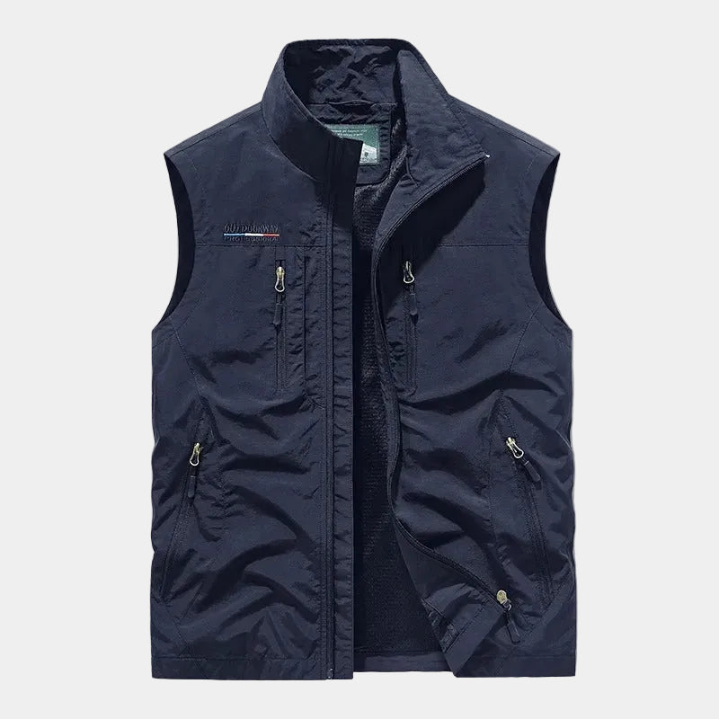 Gilet sans manches zippé col montant à poches homme – Pergolèse
