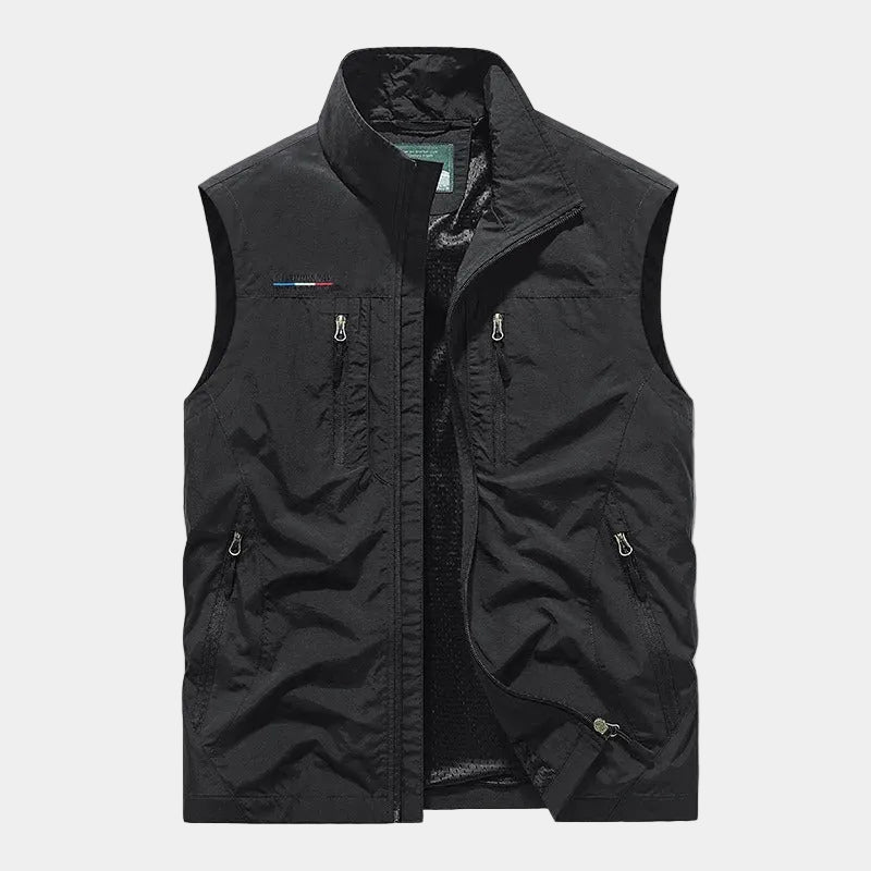 Gilet sans manches zippé col montant à poches homme – Pergolèse