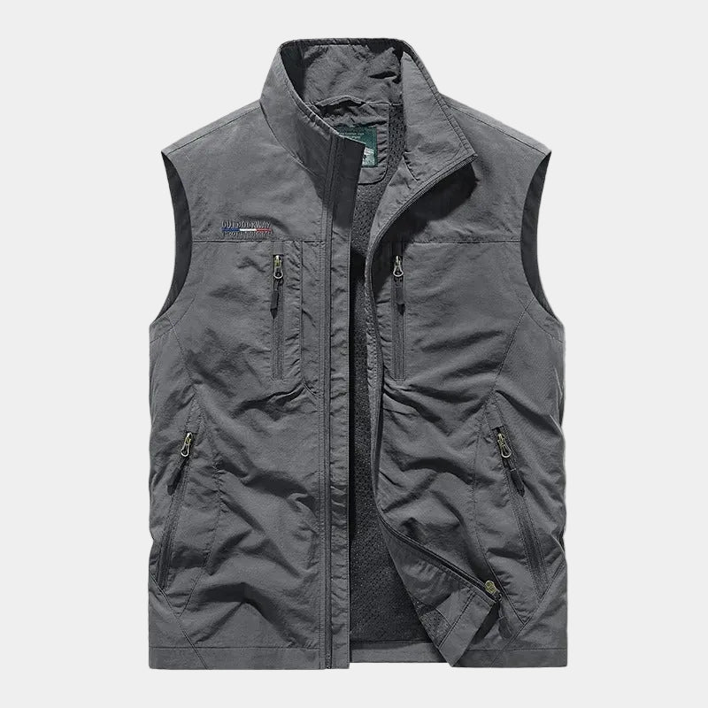 Gilet sans manches zippé col montant à poches homme – Pergolèse
