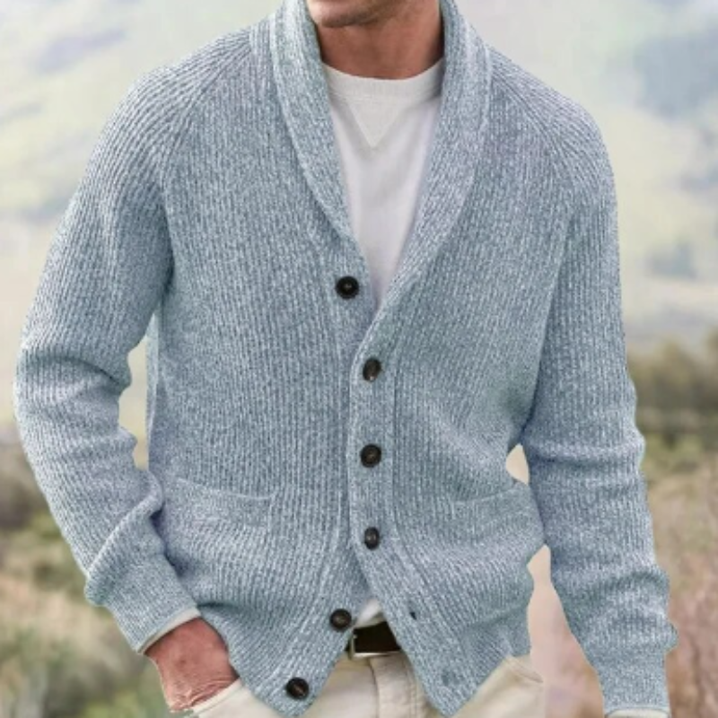 Cardigan en laine col V boutonné maille chaude homme – Savigny
