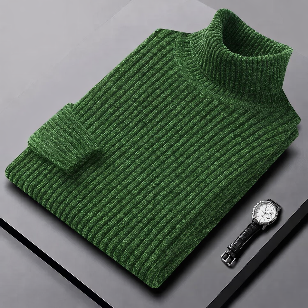 Pull col roulé en maille épaisse