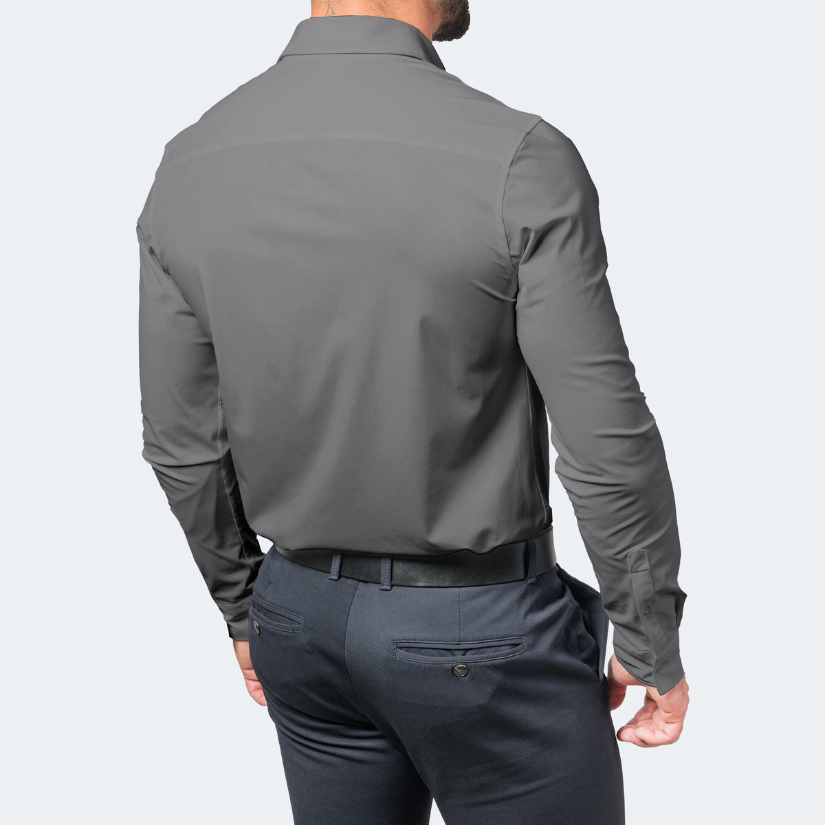 Chemise stretch coupe nette manches longues au style intemporel homme – Lyon