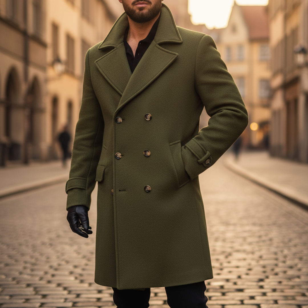 Manteau classique aspect lainage à revers