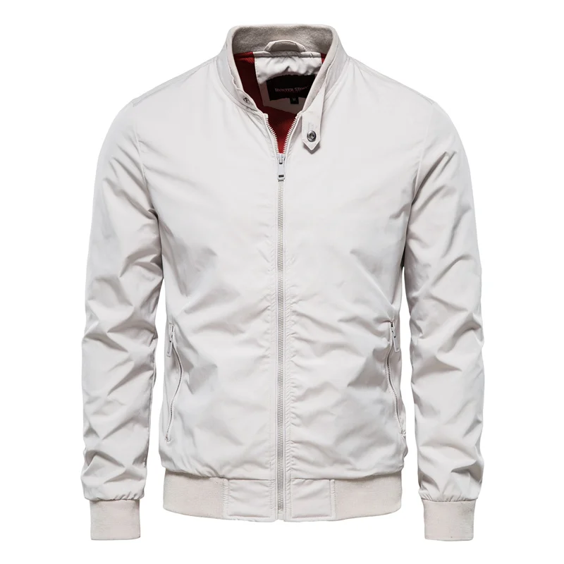 Blouson zippé col montant bords côtelés
