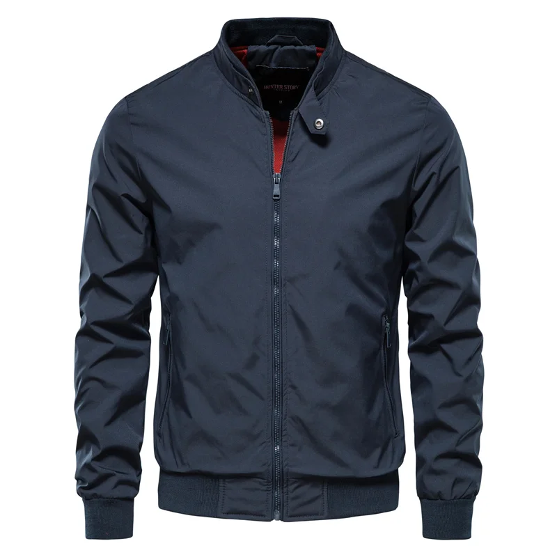 Blouson zippé col montant bords côtelés