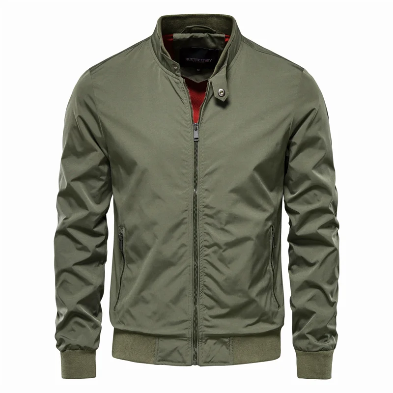 Blouson zippé col montant bords côtelés