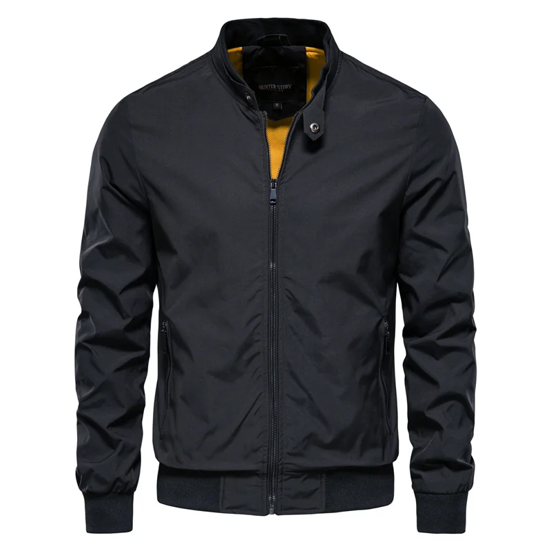 Blouson zippé col montant bords côtelés