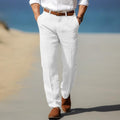 Pantalon en lin premium avec passants de ceinture homme – Lappe