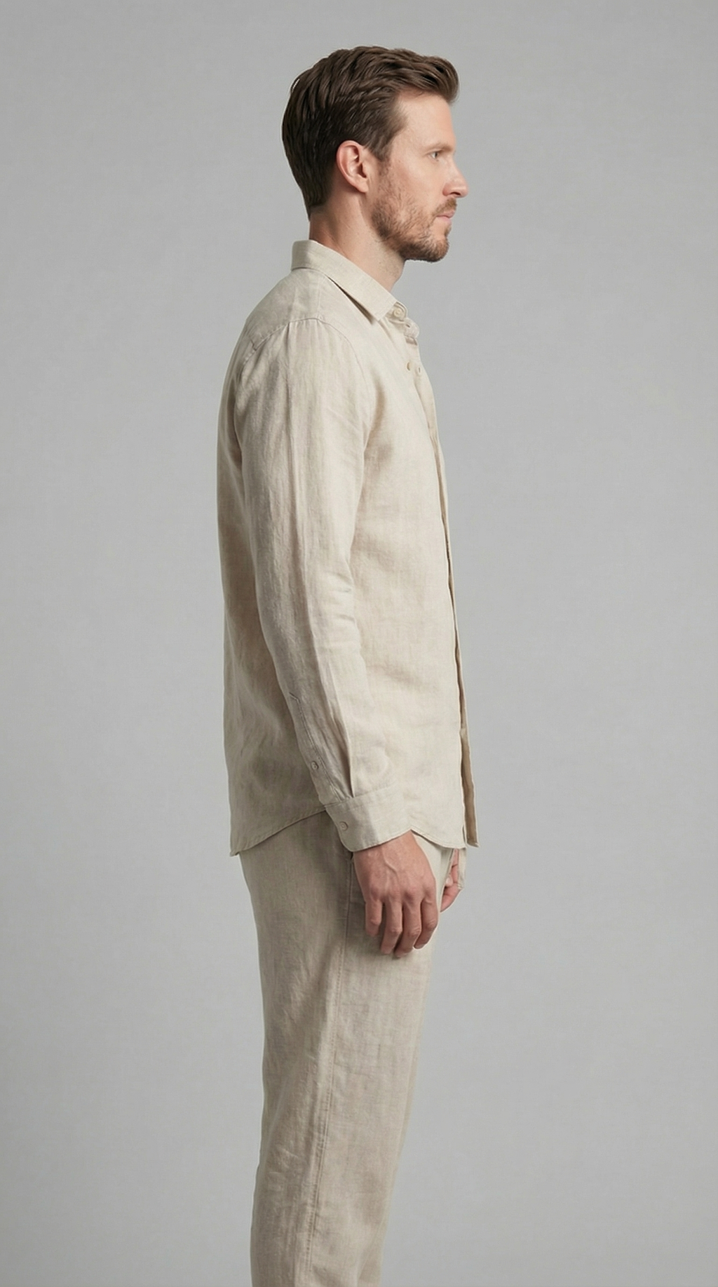 Ensemble en lin chemise et pantalon décontracté homme – Bormes