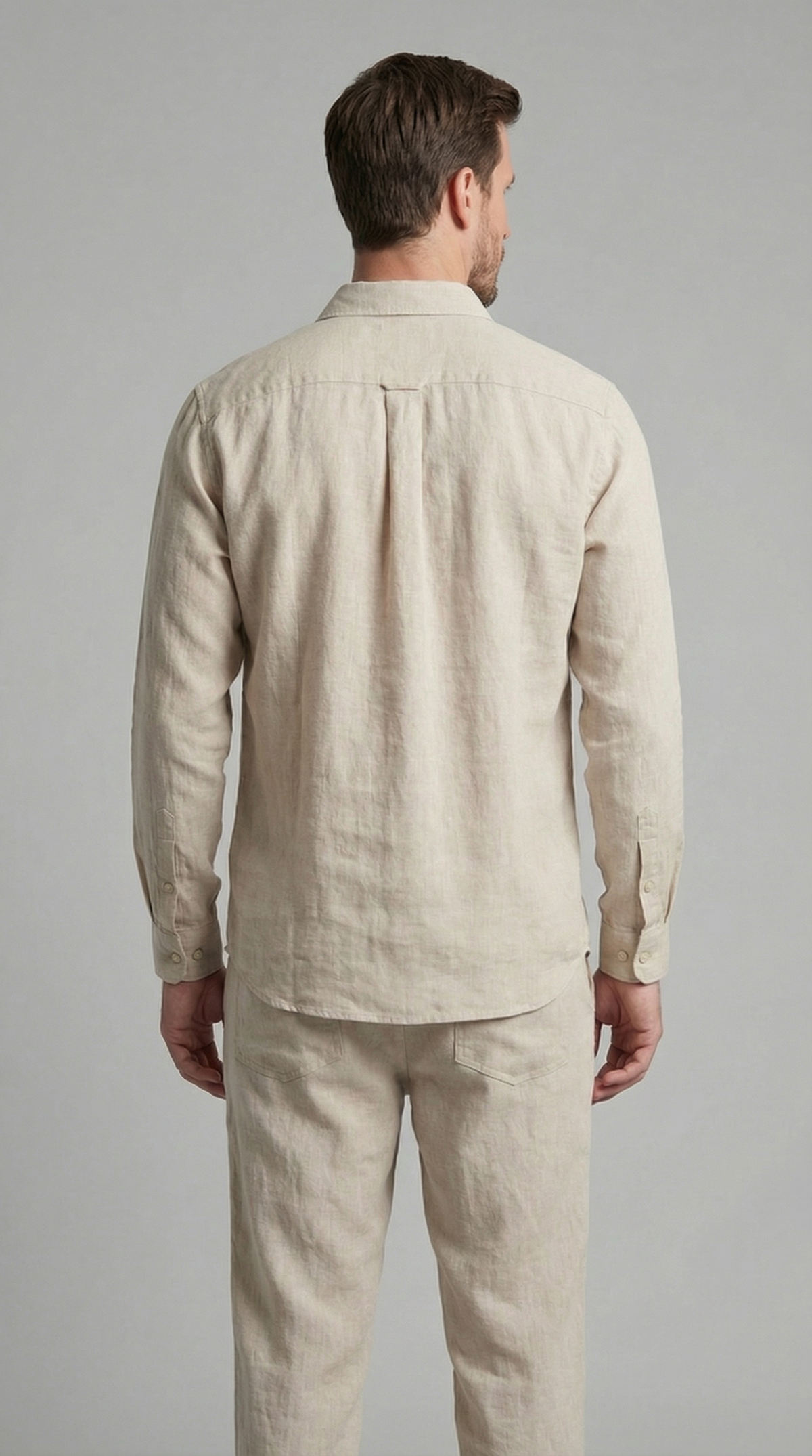 Ensemble en lin chemise et pantalon décontracté homme – Bormes