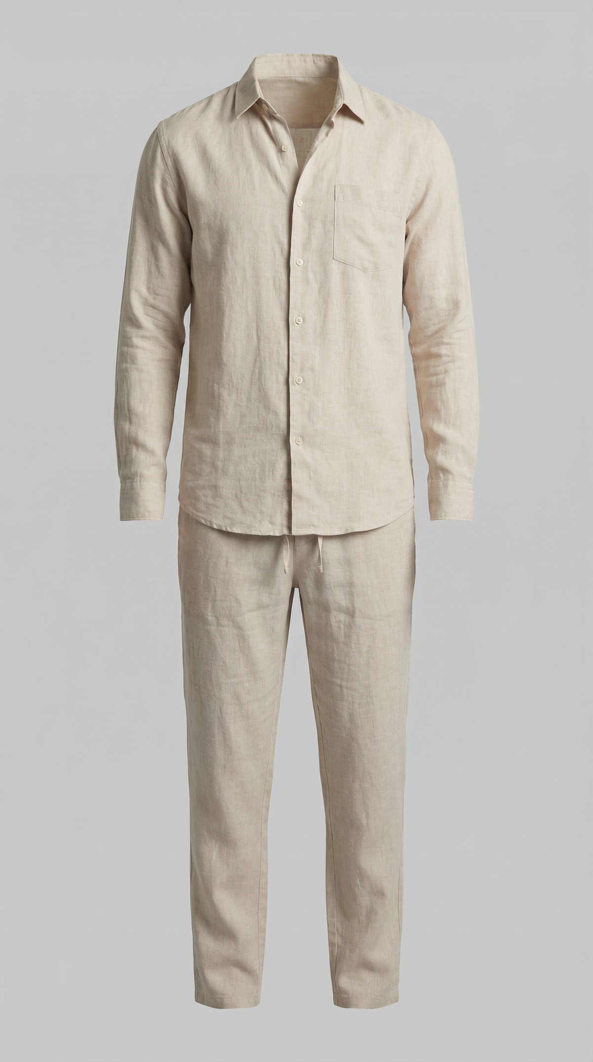 Ensemble en lin chemise et pantalon décontracté homme – Bormes