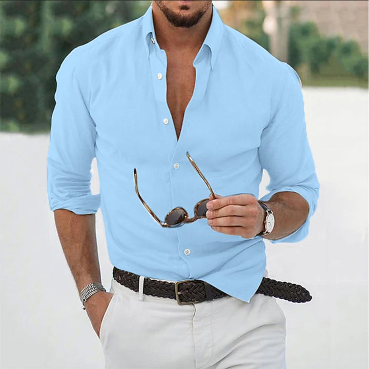 Chemise unie manches longues col classique