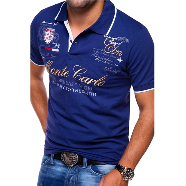 Polo imprimé à manches courtes détails contrastés coupe ajustée homme – Cestas