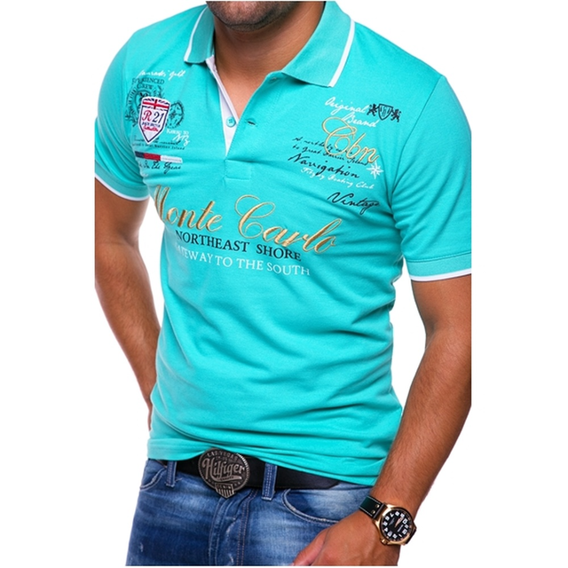 Polo imprimé à manches courtes détails contrastés coupe ajustée homme – Cestas