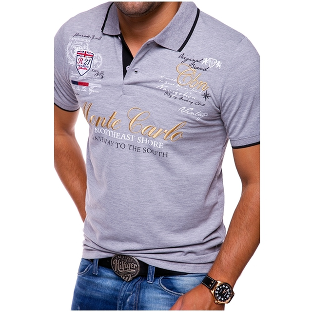 Polo imprimé à manches courtes détails contrastés coupe ajustée homme – Cestas