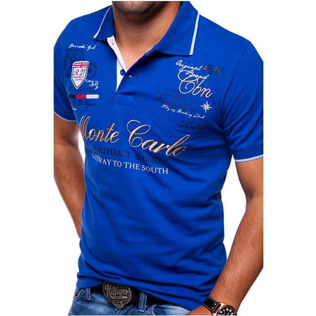Polo imprimé à manches courtes détails contrastés coupe ajustée homme – Cestas