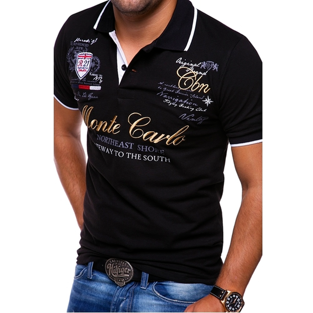 Polo imprimé à manches courtes détails contrastés coupe ajustée homme – Cestas