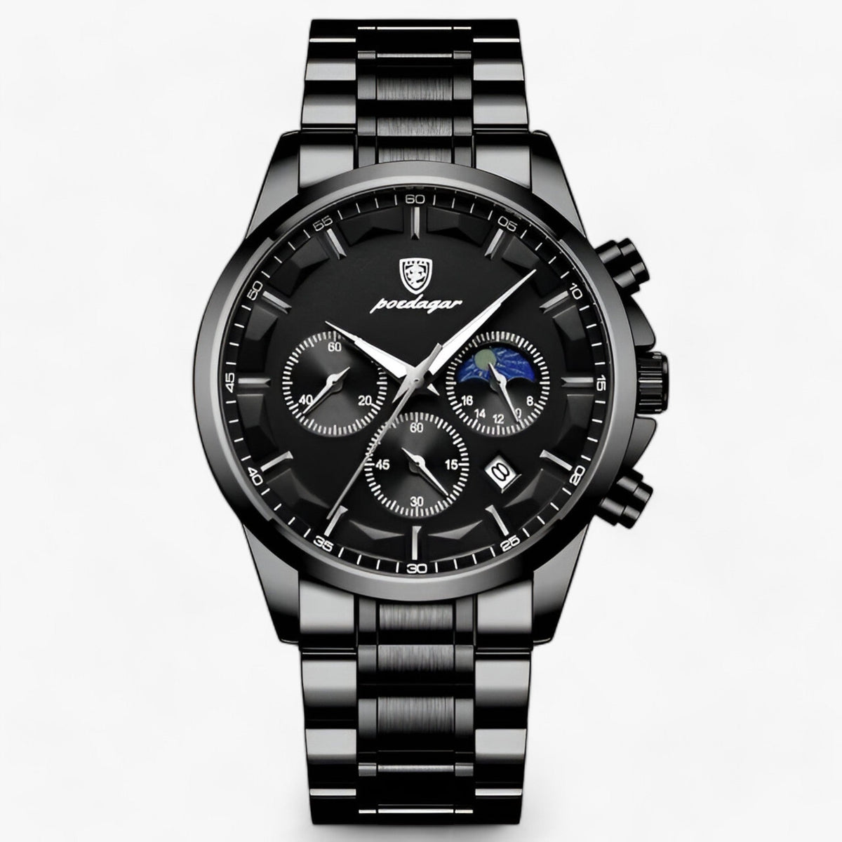 Montre chronographe étanche cadran lumineux bracelet cuir homme – Pontigny