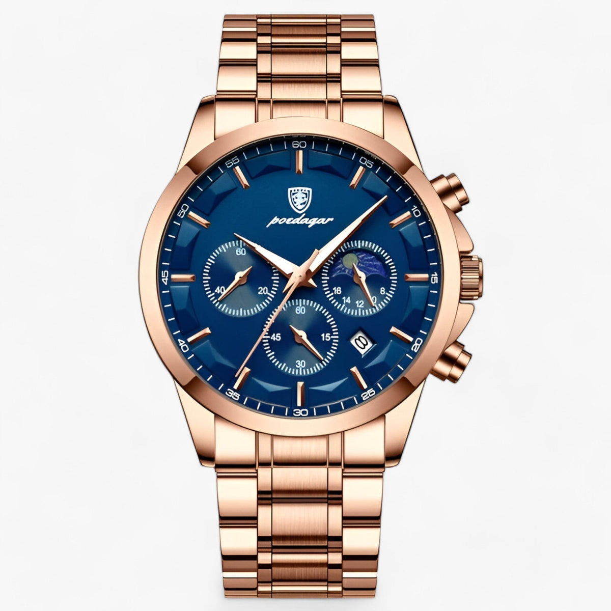 Montre chronographe étanche cadran lumineux bracelet cuir homme – Pontigny