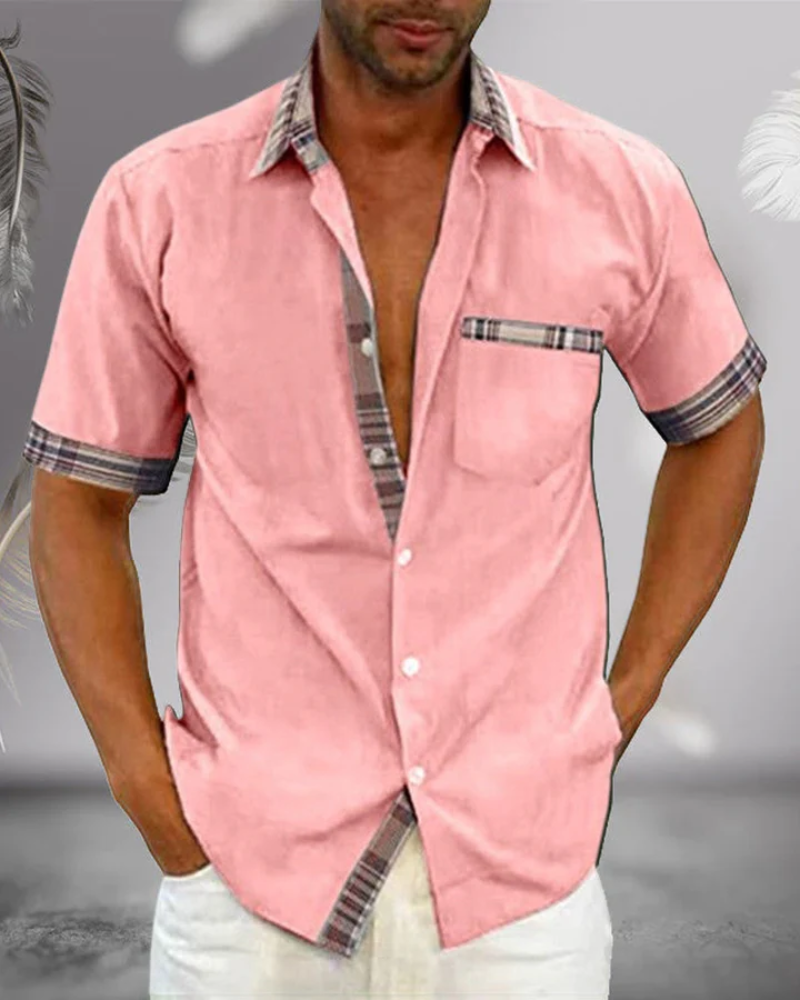 Chemise à col mao manches courtes légère et respirante homme – Quintin