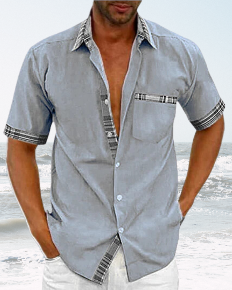 Chemise à col mao manches courtes légère et respirante homme – Quintin